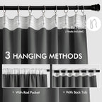 MIULEE Back Tab Grey Blackout Curtains 108 Inch Long 2 Panels Set - Image 3