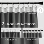 MIULEE Grey Back Tab Blackout Curtains 63 Inch Length 2 Panels Set - Image 3