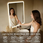 WARM&LOVE 16 x 24 Inch LED Bathroom Mirror, Hand Scan Sensor Anti-Fog Bathroom - Image 2