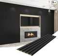 8-Pack WPC Wall Panels 108’’ x 6.3’’ 3D Slat Wall Panel Acoustic Wall Paneling by Unknown