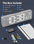 MASHI 2026 Upgrade Digital Wall Clock, Auto-Dimming Wall Clock - Image 8