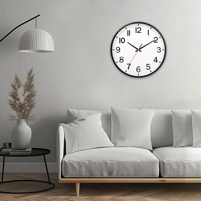Wall Clocks Battery Operated 12 inch Modern Wall Clock, Silent Non Ticking Wall - Image 6