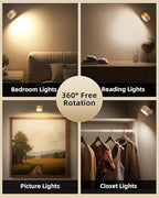LED Wall Mounted Lights, Rechargeable Wall Sconces Lamp, 3 Color Temps & Remote - Image 4