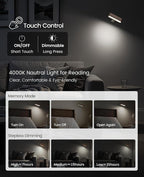 Wood LED Wall Sconce Magnetic 360°Rotate Mounted Mini Lamp Brightness - Image 2