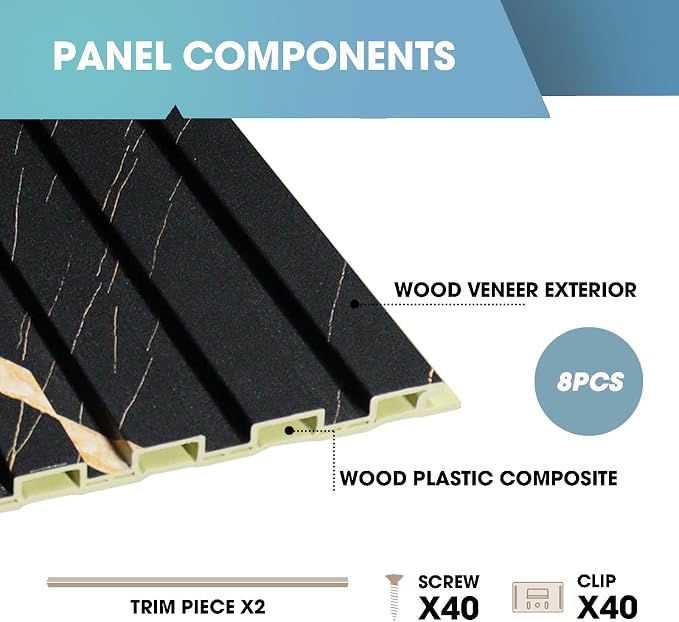 OUZUGIE WPC Acoustic Slat Wall Paneling, Living Room, TV Background, Study Room - Image 4