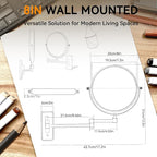 Auxmir Wall Mounted Makeup Mirror, 8 Inch 1X/20X Double Sided Magnifying Mirror - Image 4