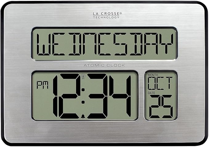 La Crosse Technology Atomic Wall/Table Clock, 7.5-inch H x 9.75-inch W x 1-inch by LaCrosseTechnology