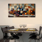 AIYISU Abstract Kitchen Wall Art Geometric Wall Decor Red Wine Glass Fruits - Image 6
