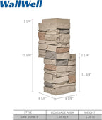 Desert Yellow Faux Stone Outside Corner Panels 24.88" Interlocking Height Per - Image 4