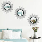 3 Pack Metal Mirrors for Wall Sunburst Wall Mirrors Home Décor Decorative - Image 3
