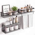Fixwal Wall Mounted Bathroom Shelves Over Toilet, Rustic Wood Floating Shelves by Fixwal