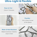 COMSTICKC 3D Faux Gray Stone Wall Sticker Peel and Stick Wall Panels, - Image 4