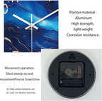 Blue Glass Wall Clocks Battery Operated 20 Inch Marble Large Wall Clocks - Image 7