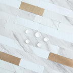 AULIGET 20 Sheets Faux Stone White Marble Peel and Stick Backsplash, PVC Mixed - Image 3