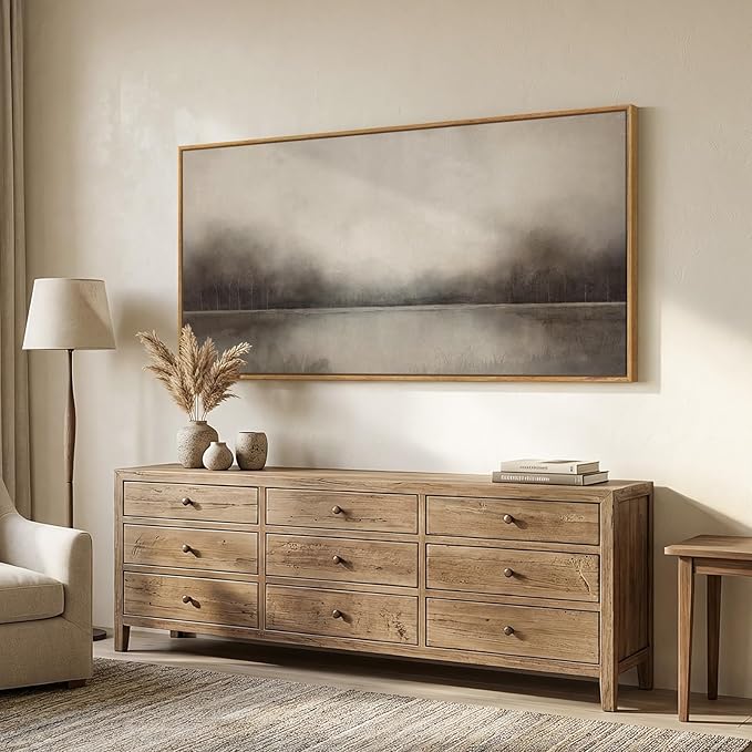 Large Framed Rustic Canvas Wall Art - Image 2