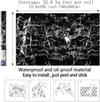 Arthome Black Marble Contact Paper, Peel and Stick Black Silver Paper, Self - Image 7
