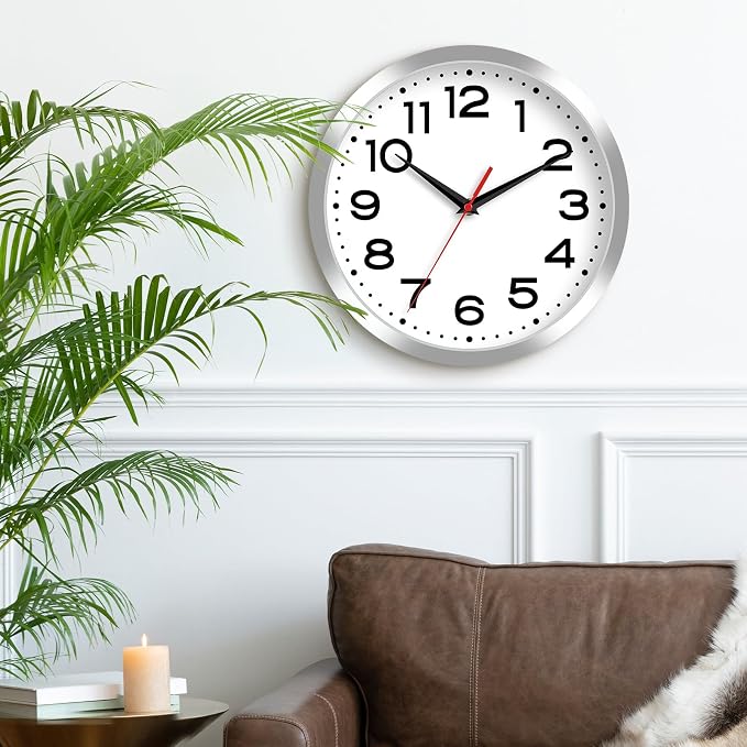 Roymnie Wall Clock Silent Non-Ticking Modern Clock Battery Operated 12 Inch - Image 6