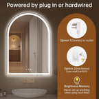Arched Bathroom Mirror with Lights 28"x40"- Frameless LED Mirror - Image 6