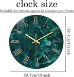 Teal Glass Wall Clock Battery Operated 16 Inch Modern Clock - Image 5