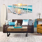 Goldfoilart 5 Pieces Beach Coastal Wall Art Sea Sunset Seascape Pictures Ocean - Image 8
