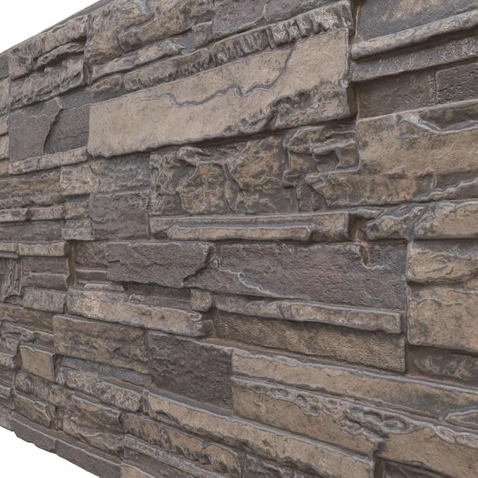 EverStone Cascade Faux Stone Panel, 48 5/8"W x 24 3/4"H x 1 1/4"D, Cascade - Image 7