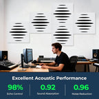 6 Pack Acoustic Wall Panels Self-Adhesive, 23.6" x 23.6" x 0.5" Acoustic Panels - Image 2