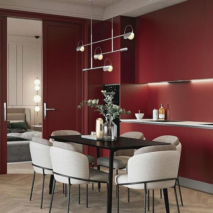 Yancorp 16"x394" Matte Red Contact Papaer Peel and Stick Wallpaper Vinyl Wrap - Image 4