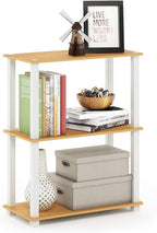 Furinno TURN-S-TUBE Storage Shelves, 3-Tier Book Shelf, Corner Shelf, Toolless - Image 3
