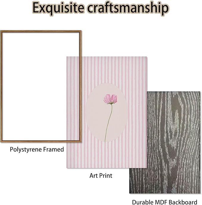 KISSFOX 3 Piece Framed Wall Art Wildflowers Wall Decor Botanical Canvas Art - Image 6