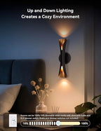 Tubicen Wall Sconces Up and Down Dimmable Black and Gold Movie Theater Sconce - Image 5