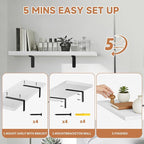 Easy Install Floating Shelves, 15.7 Inch Wall Mounted Wood Shelf, Hanging Shelf - Image 2