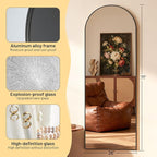 Simple Deluxe Arched Full Length Mirror, - Image 4