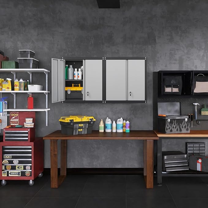 GREATMEET Lockable Storage Cabinet, Metal Garage Storage Cabinets, Metal Wall - Image 6