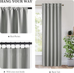 RYB HOME 100% Blackout Basement Curtains 36 inches Long, Heat & UV Blocking - Image 3