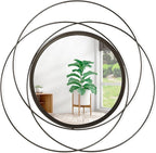 Circle Mirror Wall Decorative Metal Mirror Art Small Round Wall-Mounted Mirror by HLFMVWE