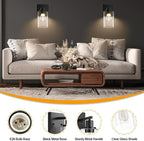 Wall Sconces Set of 2 Matte Black Vanity Lights - Image 3
