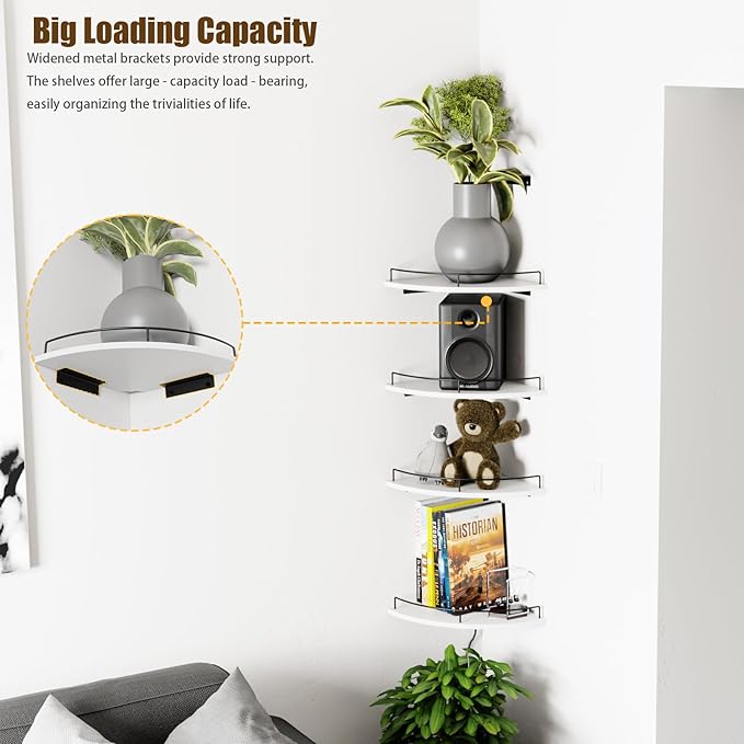 Corner Shelf Wall Mount, Floating Corner Shelves, Rustic Wood Wall Storage - Image 3