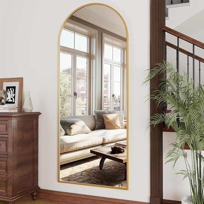 Rowjut Floor Full Length Mirror, Arched Mirrors Full Length 81"x41" - Image 7