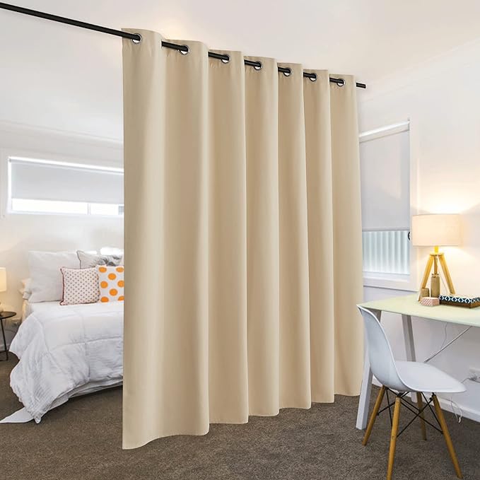 RYB HOME Extra Wide Curtains for Divider Room Separation Soundproof Temporary - Image 3