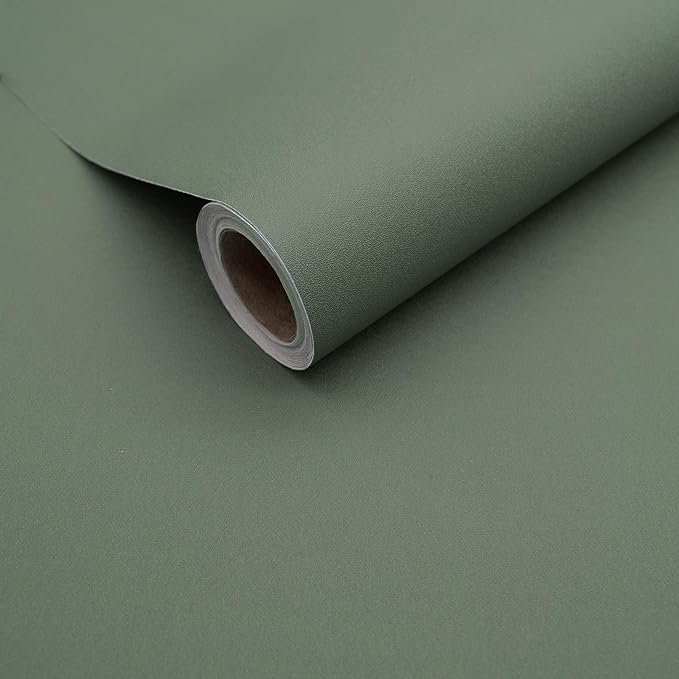 Yancorp 24"x394"/32.8' Matte Sage Green Peel and Stick Wallpaper Removable by YancorpHomeDecor