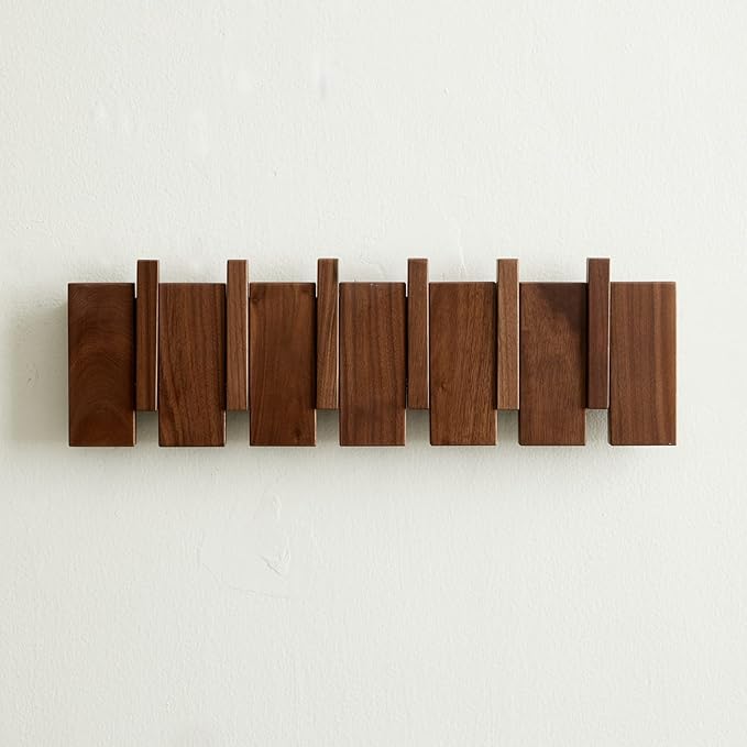 QUELLANCE Wood Coat Rack Wall Mount, Coat Hooks Hanger Wall Mounted, Heavy Duty by WelcometoQuellance