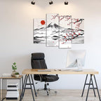 LyerArtork 4 Panel Japanese Ink Painting Wall Art Mount Fuji - Image 2