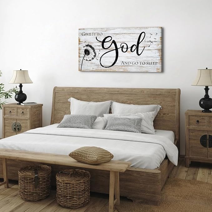 Give it to god and go to sleep Sign Wall Art Christian Bible Verses Wall Decor - Image 6