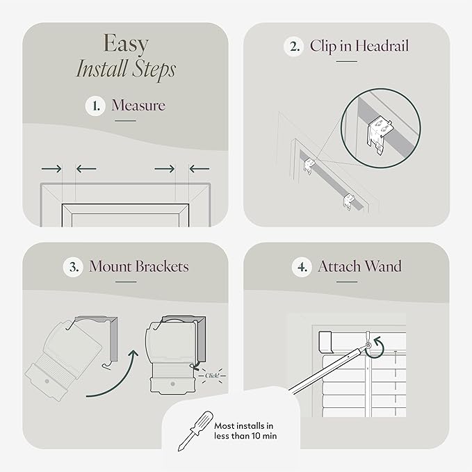 CHICOLOGY Cordless Mini Blinds for Indoor Windows, 25.5" W x 36" H, Light - Image 5
