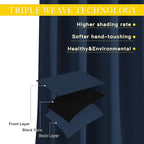 NICETOWN Navy Blue Blackout Room Divider Curtains 90 inch Length, Grommet - Image 3
