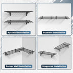 Jusgym 2 Pack Heavy Duty Garage Wall Shelving Set, Wall Mounted Garage Shelves - Image 6