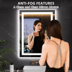 LOAAO 23.6"x31.5" LED Mirror for Bathroom, Lighted Bathroom Mirror - Image 2