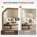 WallBeyond Full Length Mirror Wall Mounted 65"x22", Rustic Wooden Frame Floor - Image 4