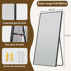 Koonmi 77"x38" Floor Mirror Full Length, Bedroom Floor Body Mirror - Image 6