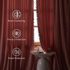 NICETOWN Blush Pink Velvet Curtains 96" Long - Image 4